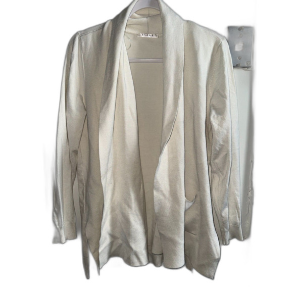 Cyrus Sweaters - Cyrus White Open Front Cardigan Sweater L Flaw DIY Dye Project